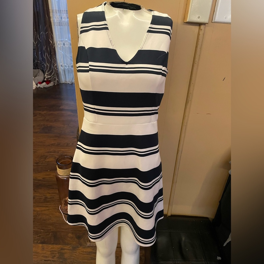 Abercrombie & Fitch Black and White Striped Maxi Dress